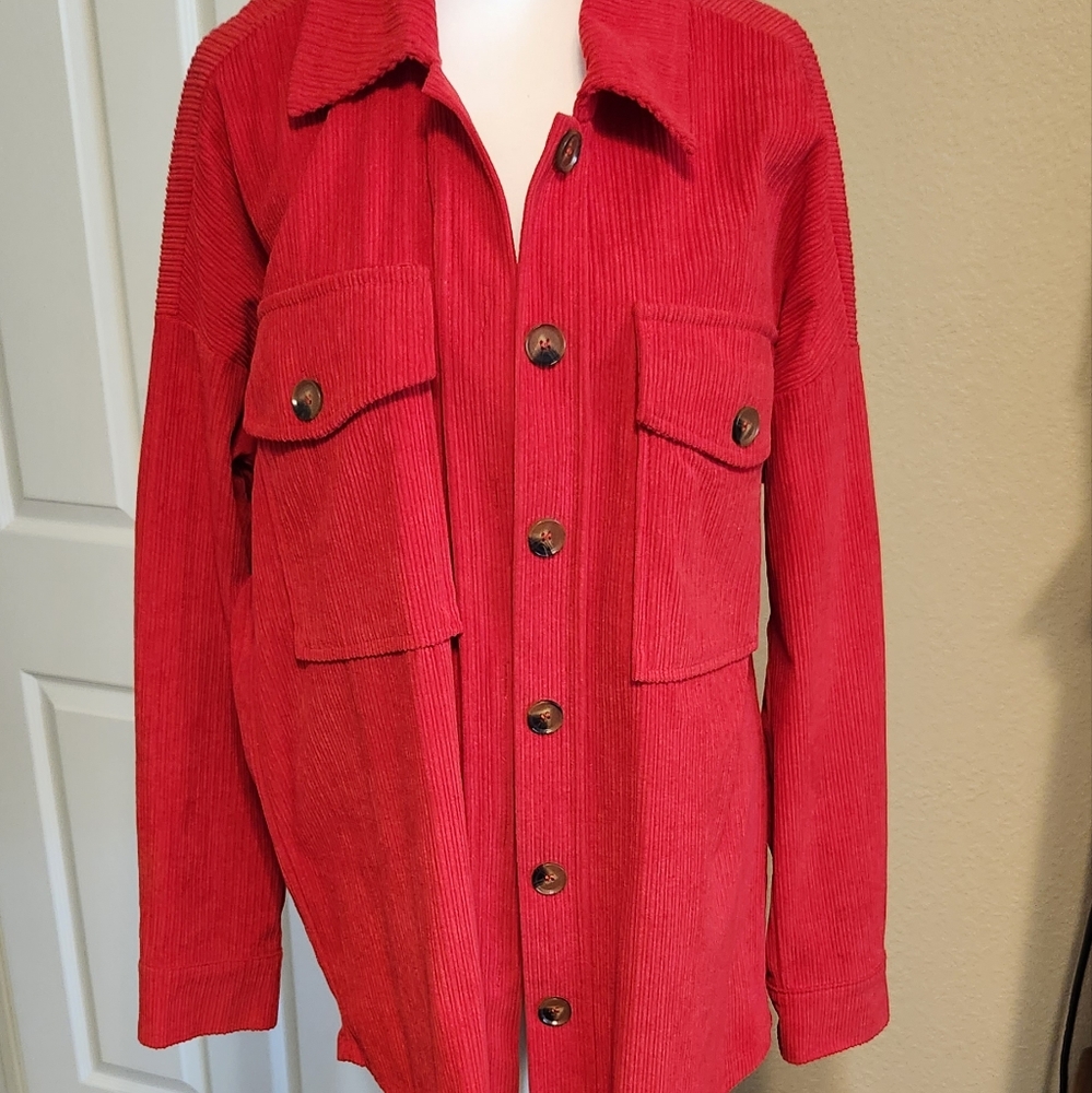 Eesome Red Shacket Jacket Longsleeve